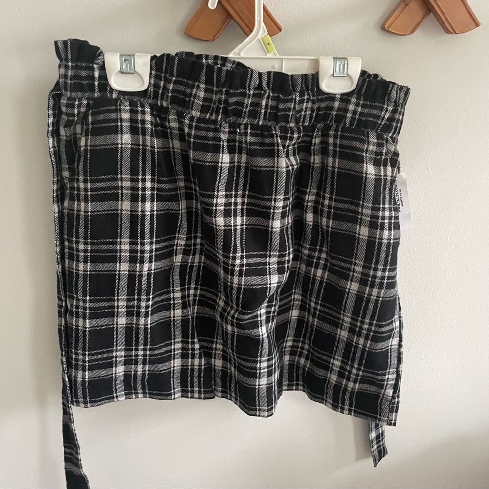 Plaid tie skirt
